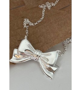 LCR3039 S925純銀蝴蝶结項鏈