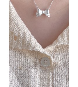 LCR3039 S925純銀蝴蝶结項鏈