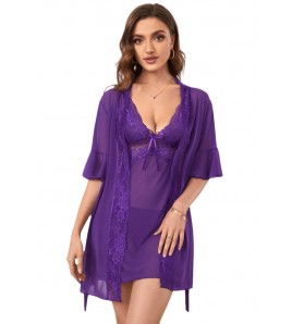 LDD1013 女士性感蕾絲睡衣兩件套