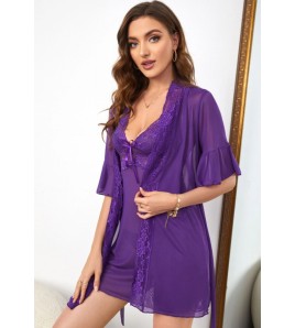 LDD1013 女士性感蕾絲睡衣兩件套