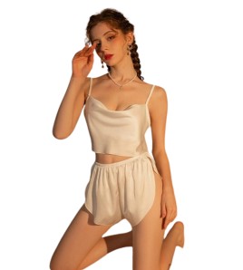 LDD2417 女士吊帶背心短褲睡衣2 件套 