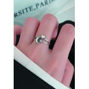 LDR2001 S925銀星星月亮開口戒指