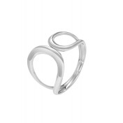 LDR2010 S925銀幾何圓圈開口戒指