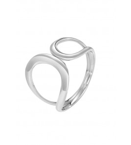 LDR2010 S925銀幾何圓圈開口戒指