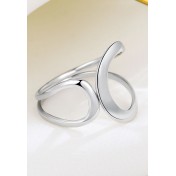 LDR2010 S925銀幾何圓圈開口戒指