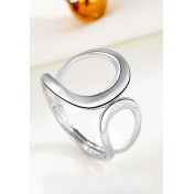 LDR2010 S925銀幾何圓圈開口戒指