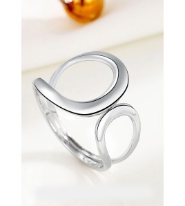 LDR2010 S925銀幾何圓圈開口戒指