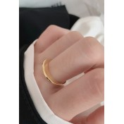 LDR2015 S925銀幾何圓形開口戒指