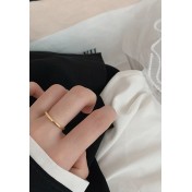 LDR2015 S925銀幾何圓形開口戒指