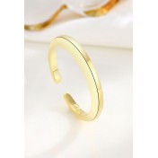 LDR2015 S925銀幾何圓形開口戒指