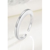 LDR2015 S925銀幾何圓形開口戒指