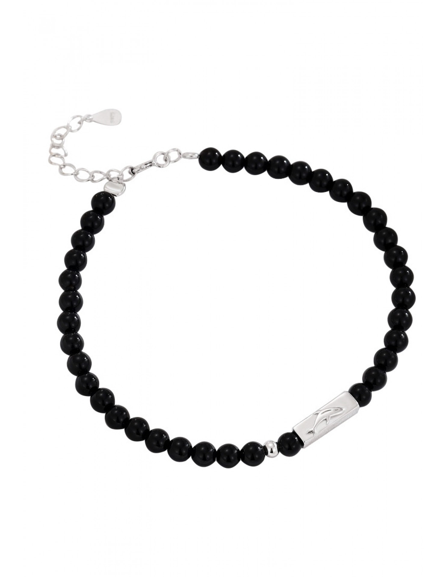 LDR2019 S925銀黑瑪瑙海豚手鏈