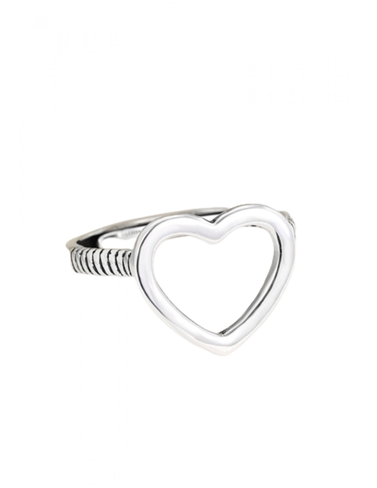 LDR2020-1 S925銀復古愛心開口戒指