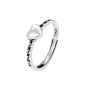 LDR2020-2 S925銀復古愛心開口戒指