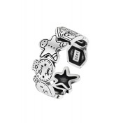 LDR2024 S925銀復古卡通薑餅人戒指