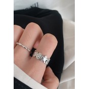 LDR2024 S925銀復古卡通薑餅人戒指