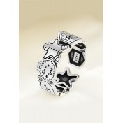 LDR2024 S925銀復古卡通薑餅人戒指