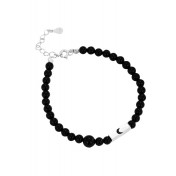 LDR2026-4 S925銀月亮黑瑪瑙手鏈