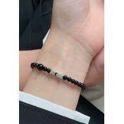 LDR2026-4 S925銀月亮黑瑪瑙手鏈