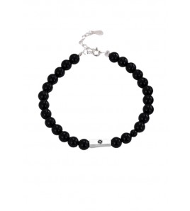 LDR2026-41 S925銀太陽黑瑪瑙手鏈