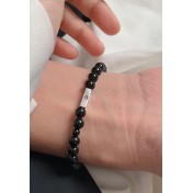 LDR2026-41 S925銀太陽黑瑪瑙手鏈