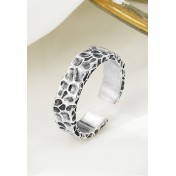 LDR2029 S925銀凹凸面開口戒指