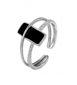 LDR2031 S925銀長方形開口戒指