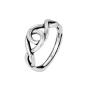 LDR2032 S925銀幾何圓形開口戒指