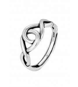 LDR2032 S925銀幾何圓形開口戒指