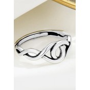 LDR2032 S925銀幾何圓形開口戒指