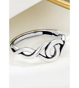 LDR2032 S925銀幾何圓形開口戒指