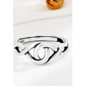 LDR2032 S925銀幾何圓形開口戒指