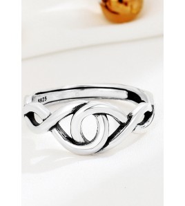 LDR2032 S925銀幾何圓形開口戒指