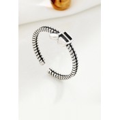 LDR2035 S925銀復古音符開口戒指