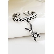 LDR2041 S925銀復古兔子開口戒指