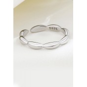 LDR2043 S925銀米粒指環開口戒指