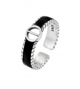 LDR2050 S925銀滴釉豬鼻子戒指