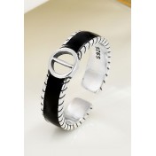 LDR2050 S925銀滴釉豬鼻子戒指