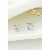 LDR24012 S925純銀五角星耳環