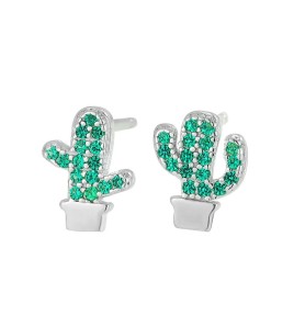 LDR24018 S925純銀仙人掌耳環