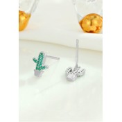 LDR24018 S925純銀仙人掌耳環
