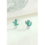 LDR24018 S925純銀仙人掌耳環
