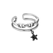 LDR24019 S925純銀五角星戒指