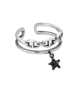 LDR24019 S925純銀五角星戒指