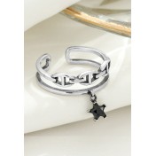 LDR24019 S925純銀五角星戒指