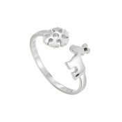 LDR24022 S925純銀 Snowflake & Deer 戒指