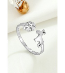 LDR24022 S925純銀 Snowflake & Deer 戒指