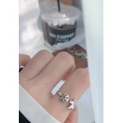 LDR24022 S925純銀 Snowflake & Deer 戒指