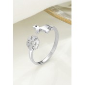 LDR24022 S925純銀 Snowflake & Deer 戒指