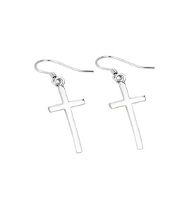 LDR24301 S925純銀十字架耳環